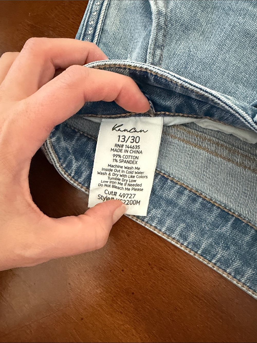 KanCan Light Blue Denim Shorts with Side Bow Details - Picture 2 of 7